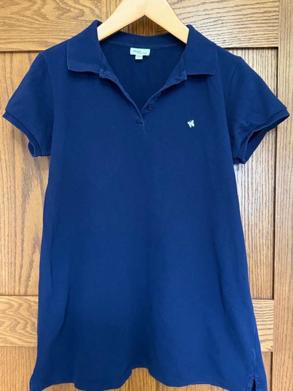 Mimi Maternity Navy Short Sleeve Polo